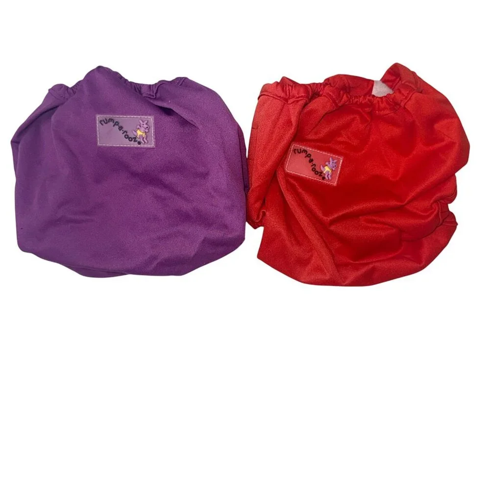 Rumparooz Cloth Diaper Covers 2pk Newborn Orchid & Crimson Adjustable Waterproof